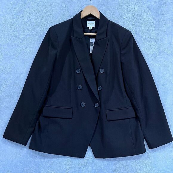 Nine West Women's Double Button Wear to Work Jacket Black Size 8